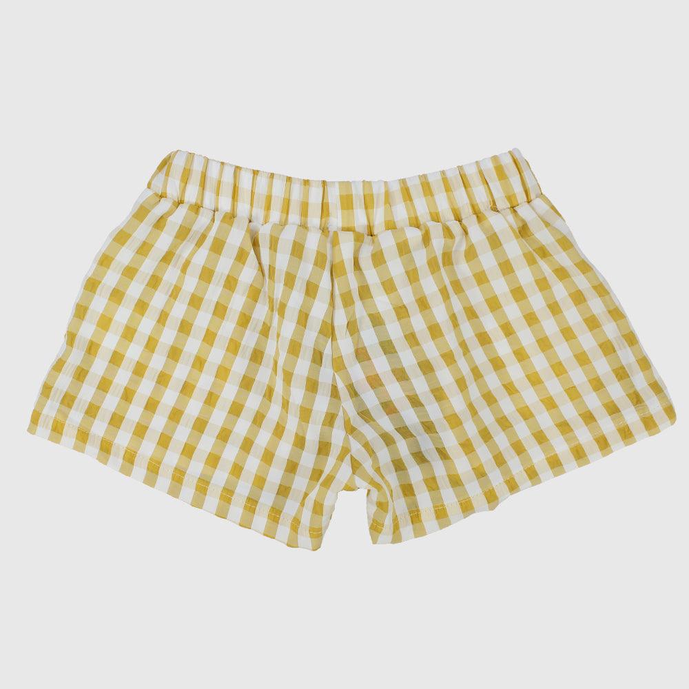 Yellow Checkered Comfy Shorts - Ourkids - Playmore