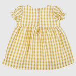 Yellow Checkered Short-Sleeved Dress - Ourkids - Playmore