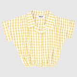 Yellow Checkered Short-Sleeved Shirt - Ourkids - Playmore