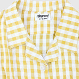 Yellow Checkered Short-Sleeved Shirt - Ourkids - Playmore