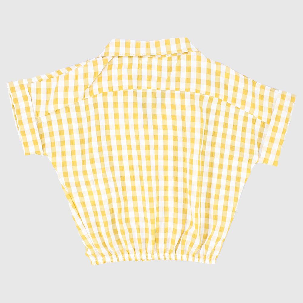 Yellow Checkered Short-Sleeved Shirt - Ourkids - Playmore