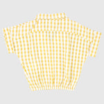 Yellow Checkered Short-Sleeved Shirt - Ourkids - Playmore