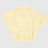 Yellow Checkered Short-Sleeved Shirt - Ourkids - Playmore