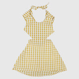 Yellow Checkered Sleeveless Dress - Ourkids - Playmore