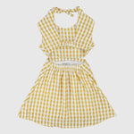 Yellow Checkered Sleeveless Dress - Ourkids - Playmore