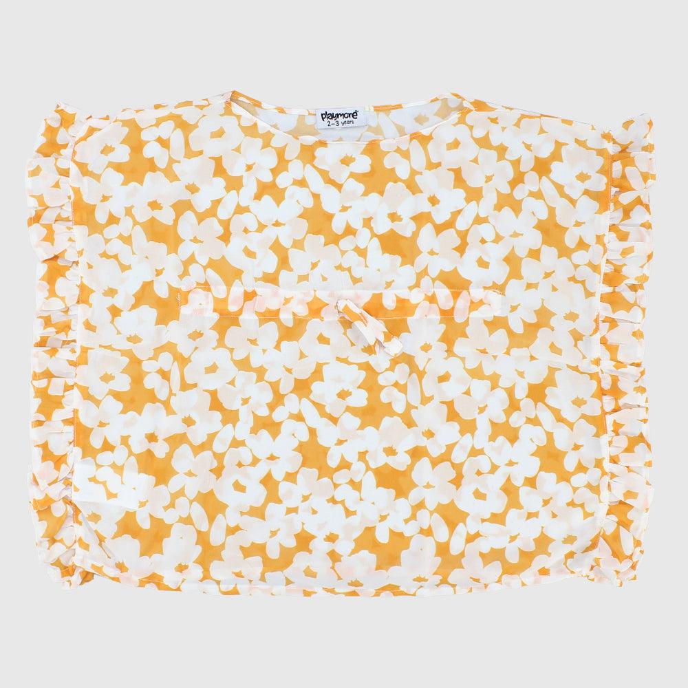 Yellow Flowery Cache Maillot - Ourkids - Playmore