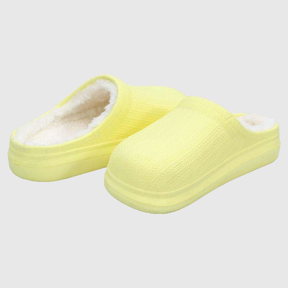 Yellow Fur Warm Clogs Slippers - Ourkids - Onda