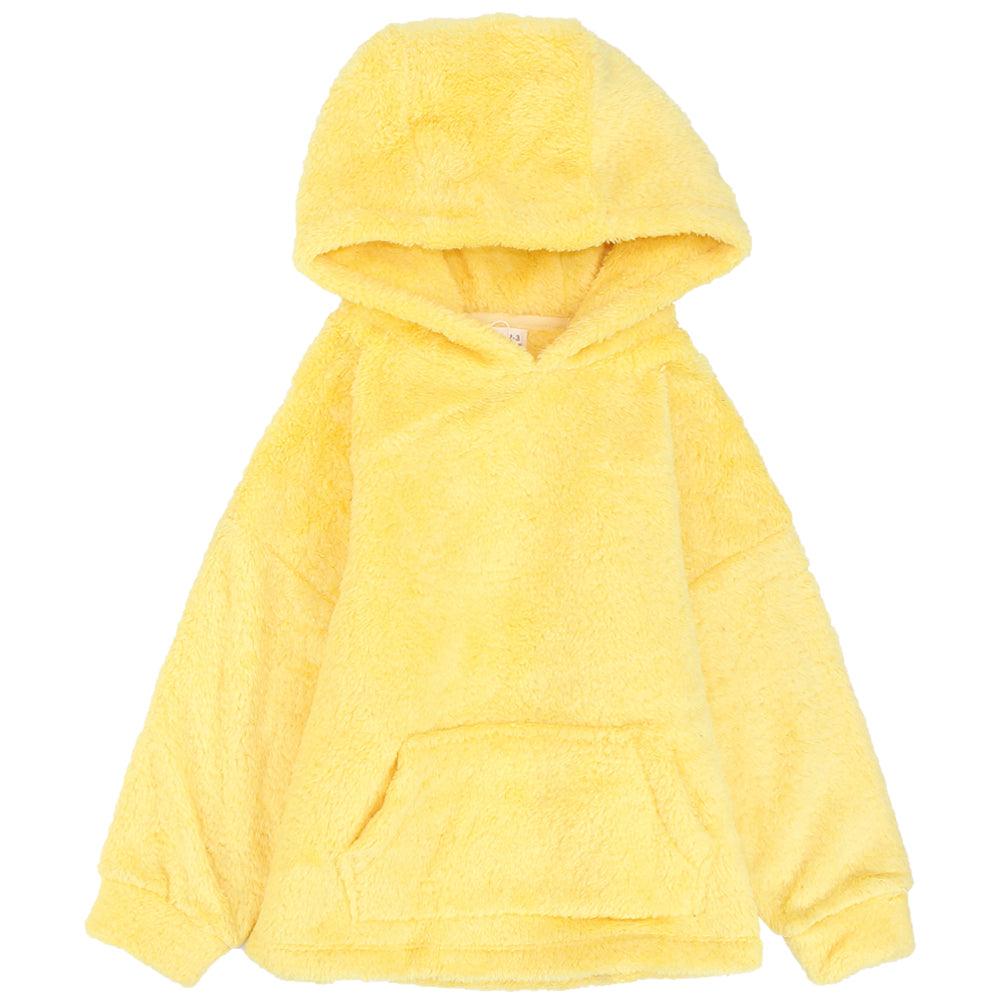 Yellow Long-Sleeved Fleeced Hooded Pajama - Ourkids - Ourkids