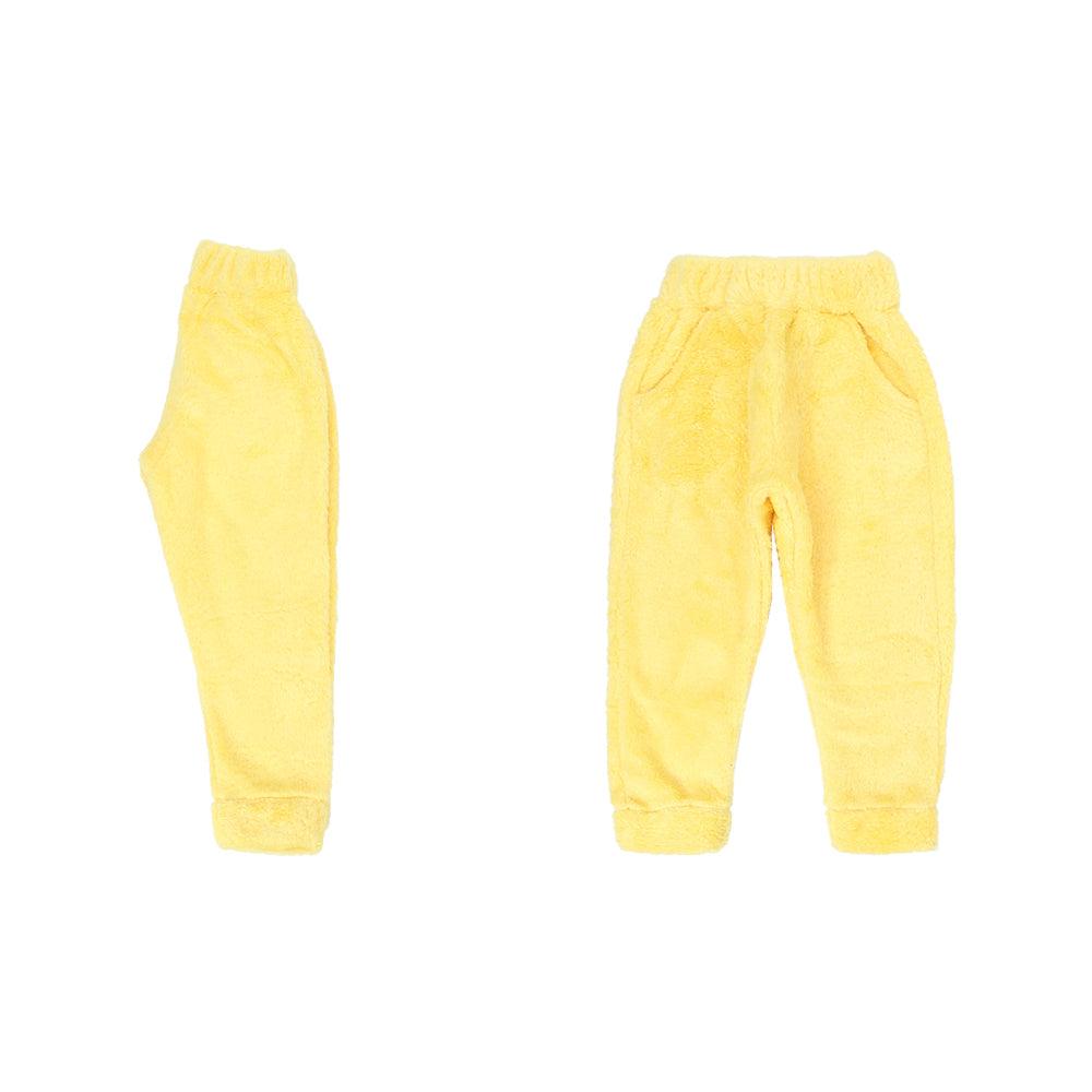 Yellow Long-Sleeved Fleeced Hooded Pajama - Ourkids - Ourkids