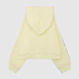 Yellow Positive Long-Sleeved Fleeced Cropped Hoodie - Ourkids - Nina Kids