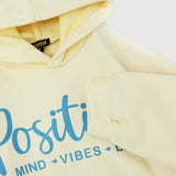 Yellow Positive Long-Sleeved Fleeced Cropped Hoodie - Ourkids - Nina Kids