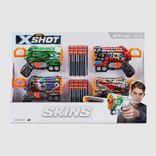 Zuru X-Shot Skins Menace 4PK (24 Darts) - Ourkids - Zuru