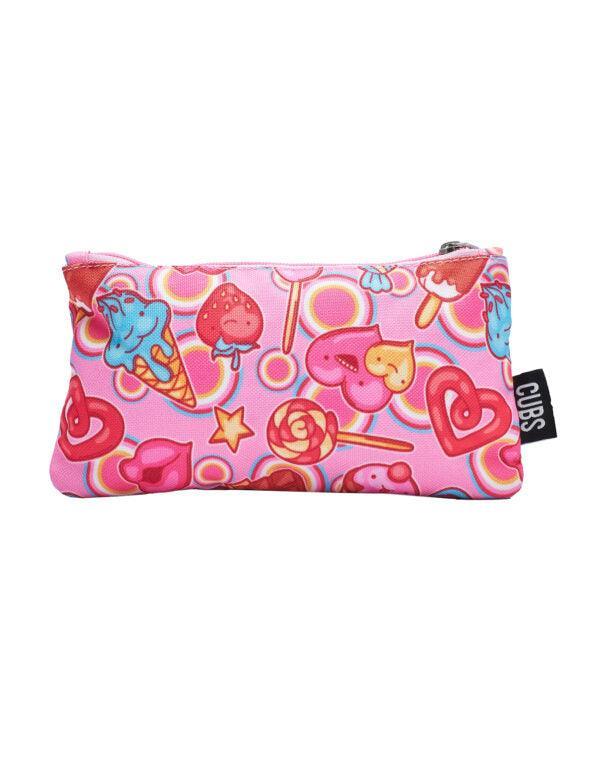 CUBS PINK CANDIES BIG AND BASIC PENCIL CASE - Ourkids - Cubs