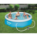 BESTWAY INFLATABLE ROUND SELF-SUPPORTING POOL ABOVE GROUND 305X76CM WITH FAST SET FILTER PUMP - Ourkids - Bestway