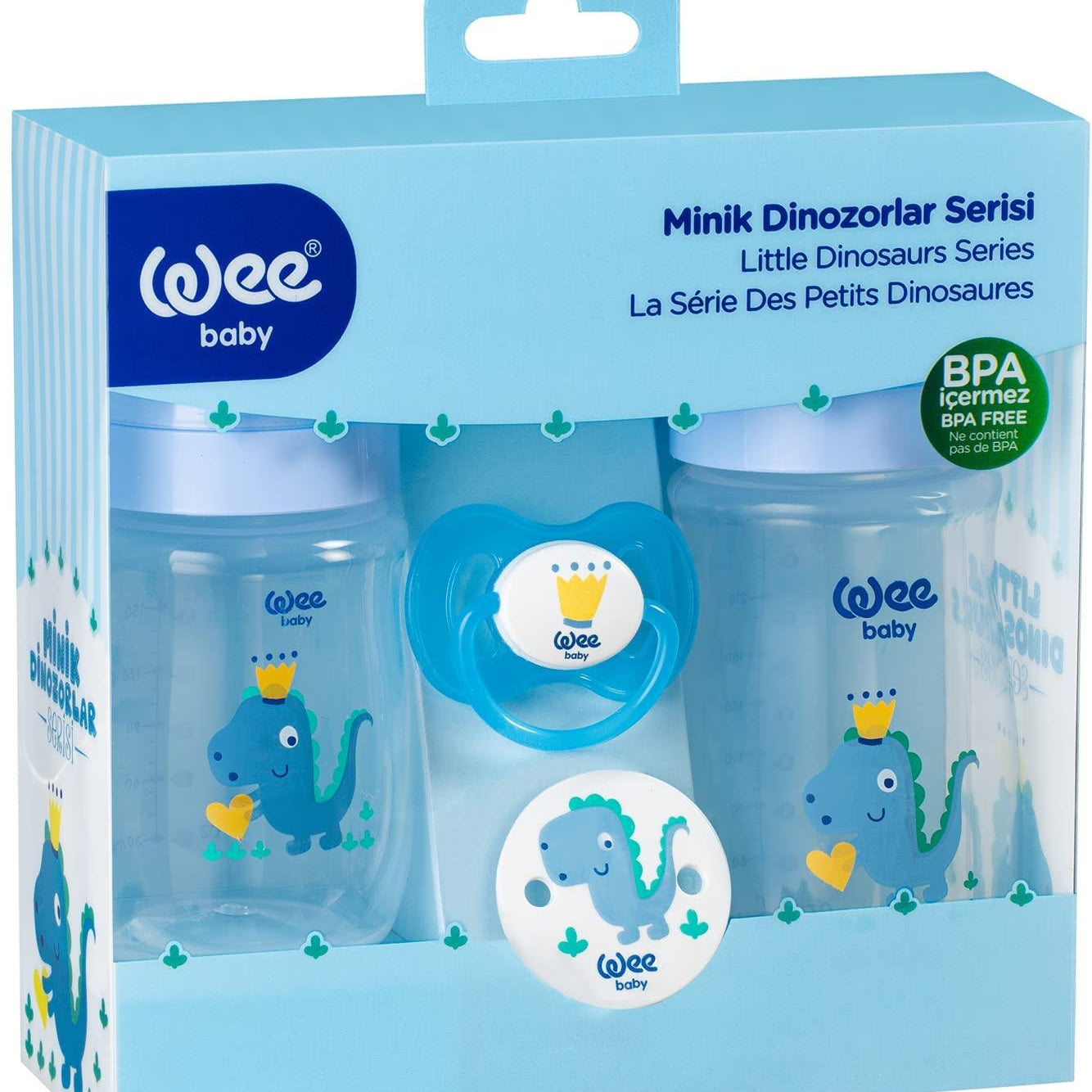 Wee Baby Dinosaur Printed Baby Bottles with Soother for Boys - Ourkids - Wee Baby
