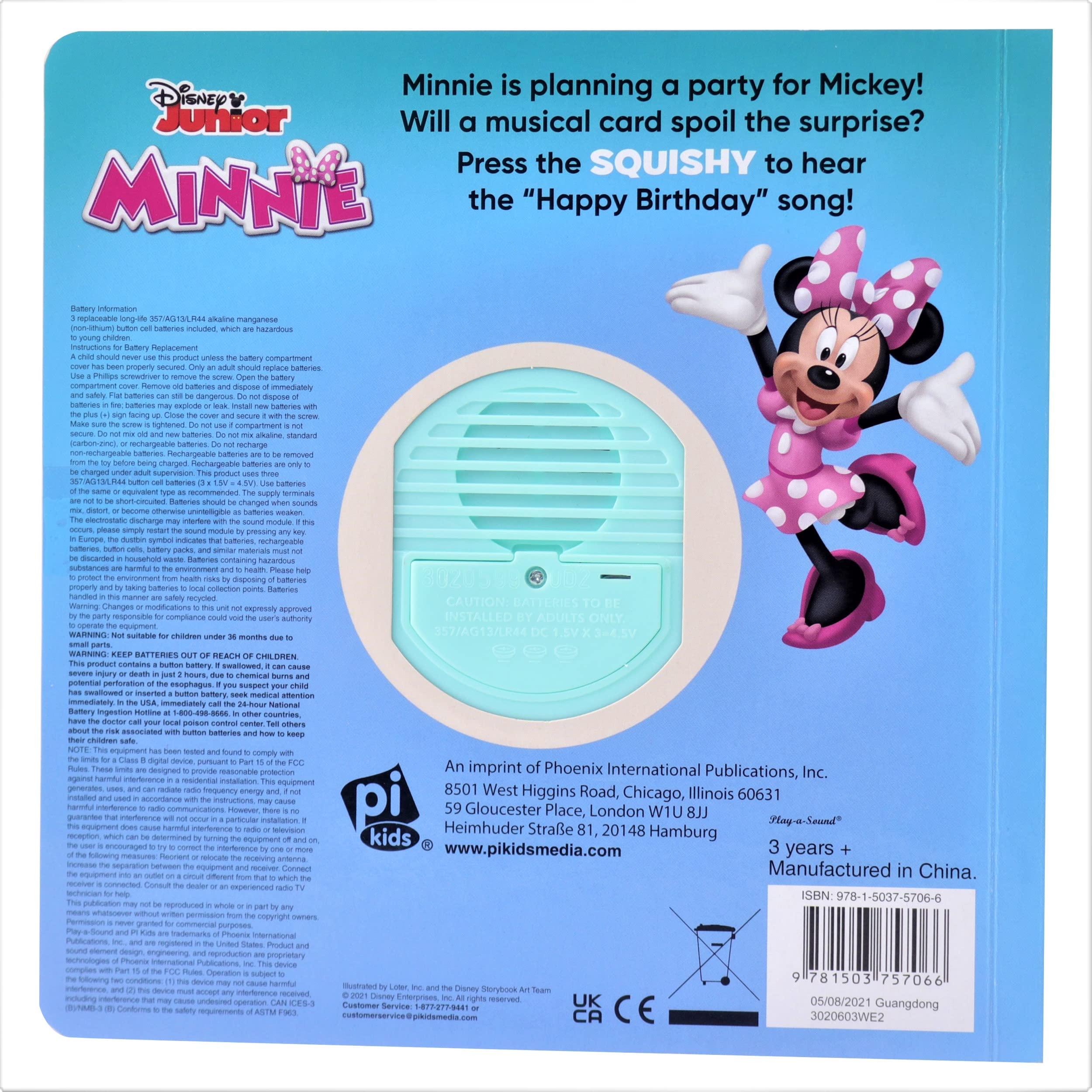 Junior Minnie Mouse - Happy Birthday Surprise! Squishy Button Sound Book - Satisfying Tactile and Sensory Play - Ourkids - OKO