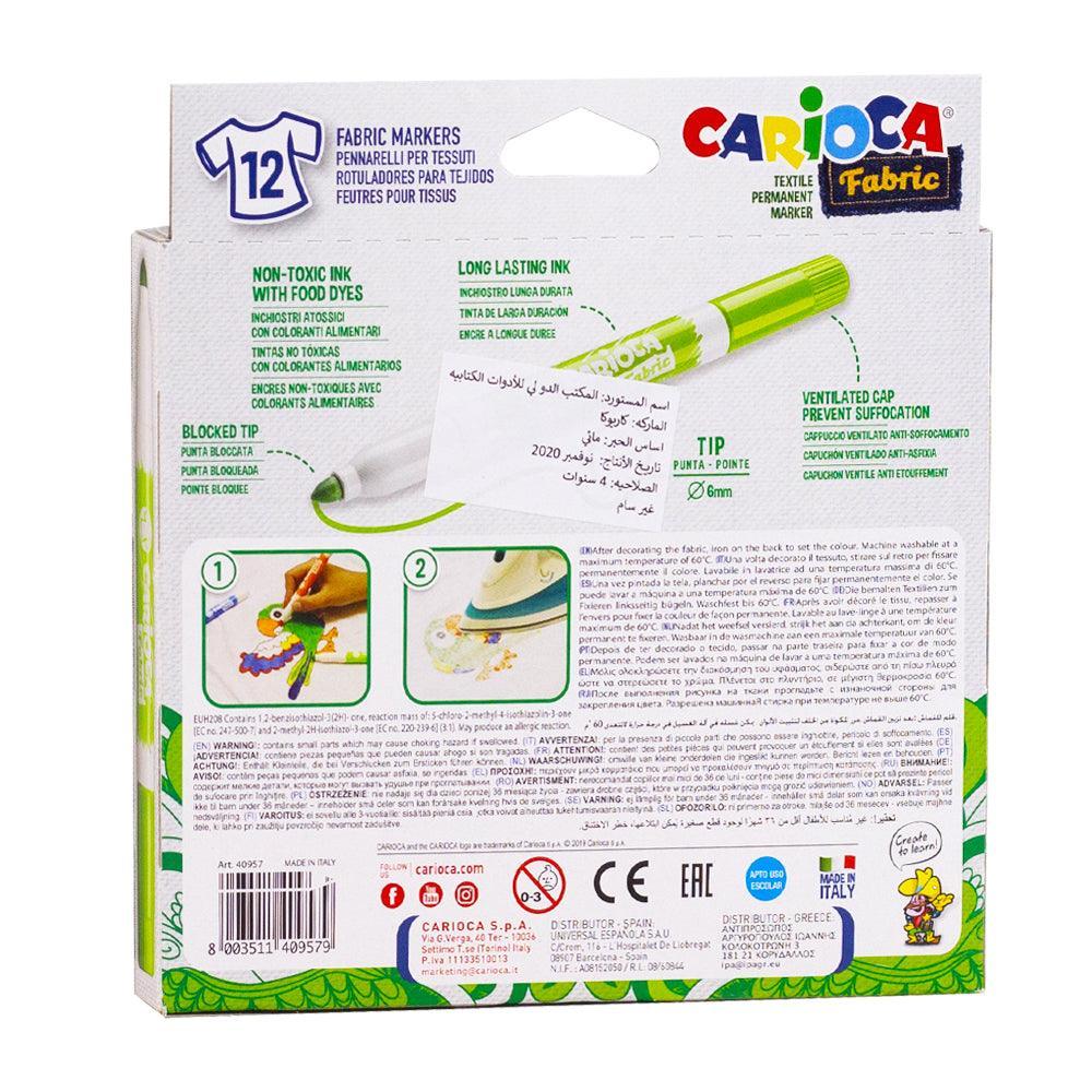 Carioca Fiber Pens Fabric - 12 Colors - Ourkids - Carioca