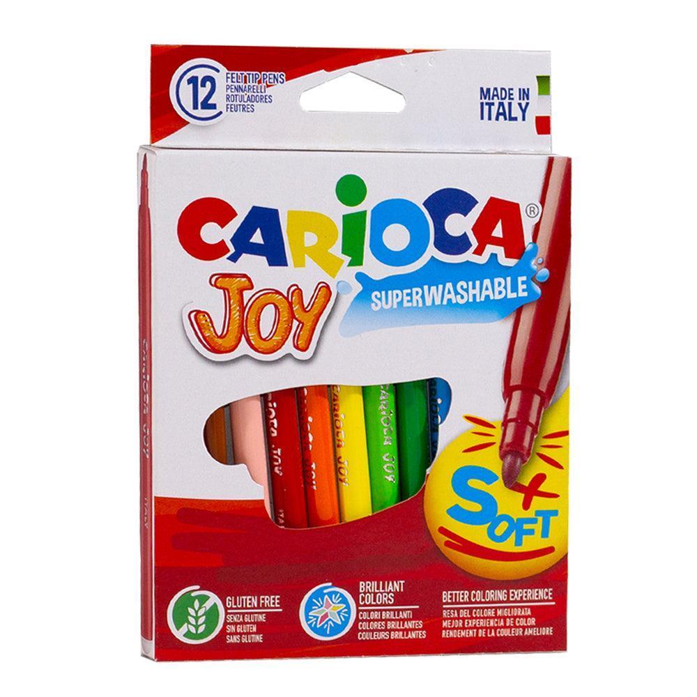 Carioca Joy Super Washable Felt Tip Pen Pack - 12 Colors - Ourkids - Carioca