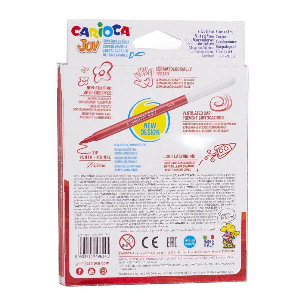 Carioca Joy Super Washable Felt Tip Pen Pack - 24 Colors - Ourkids - Carioca