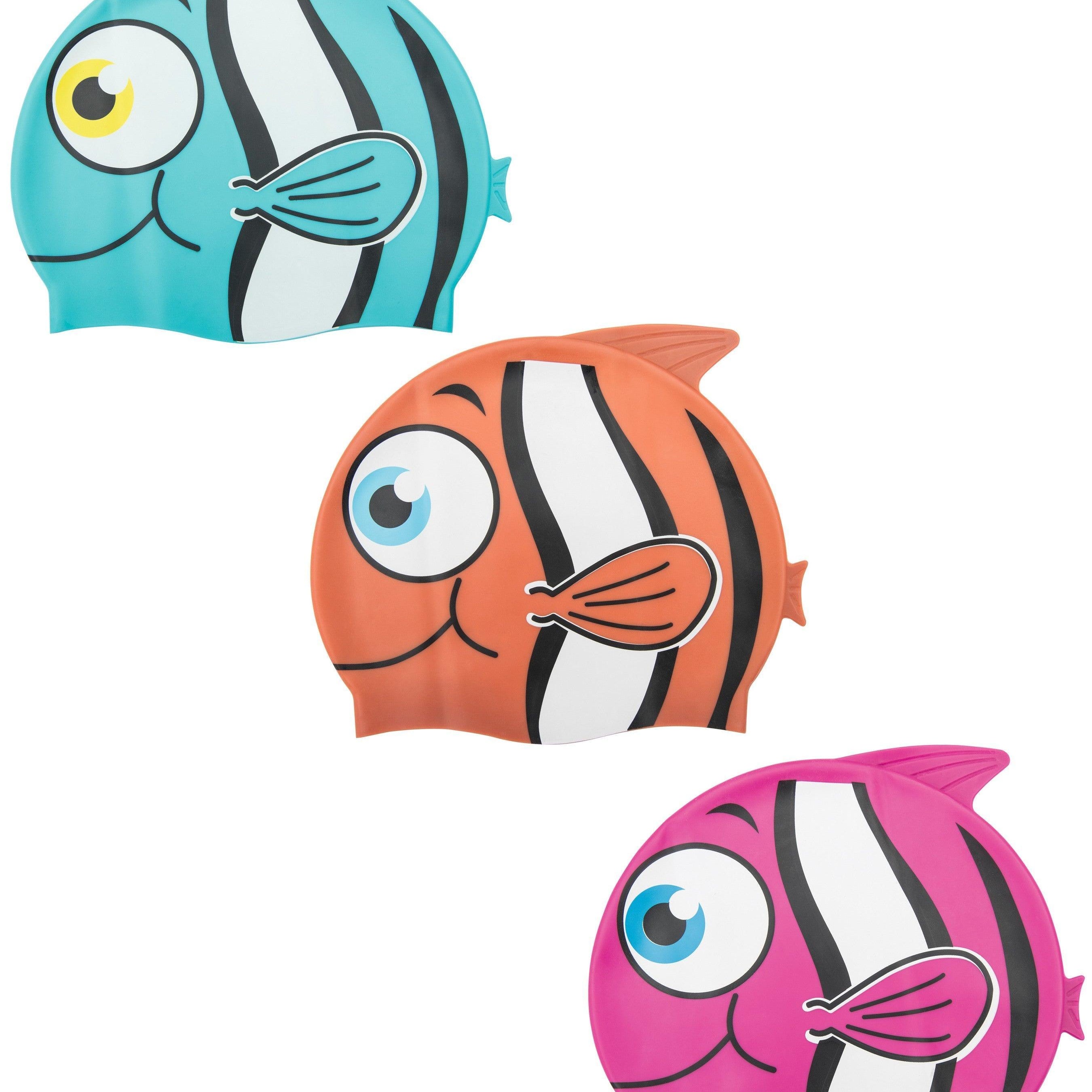 Children's Hydro-Swim Silicone Swim Cap Clownfish Ages 3+ Assorted - Ourkids - Bestway
