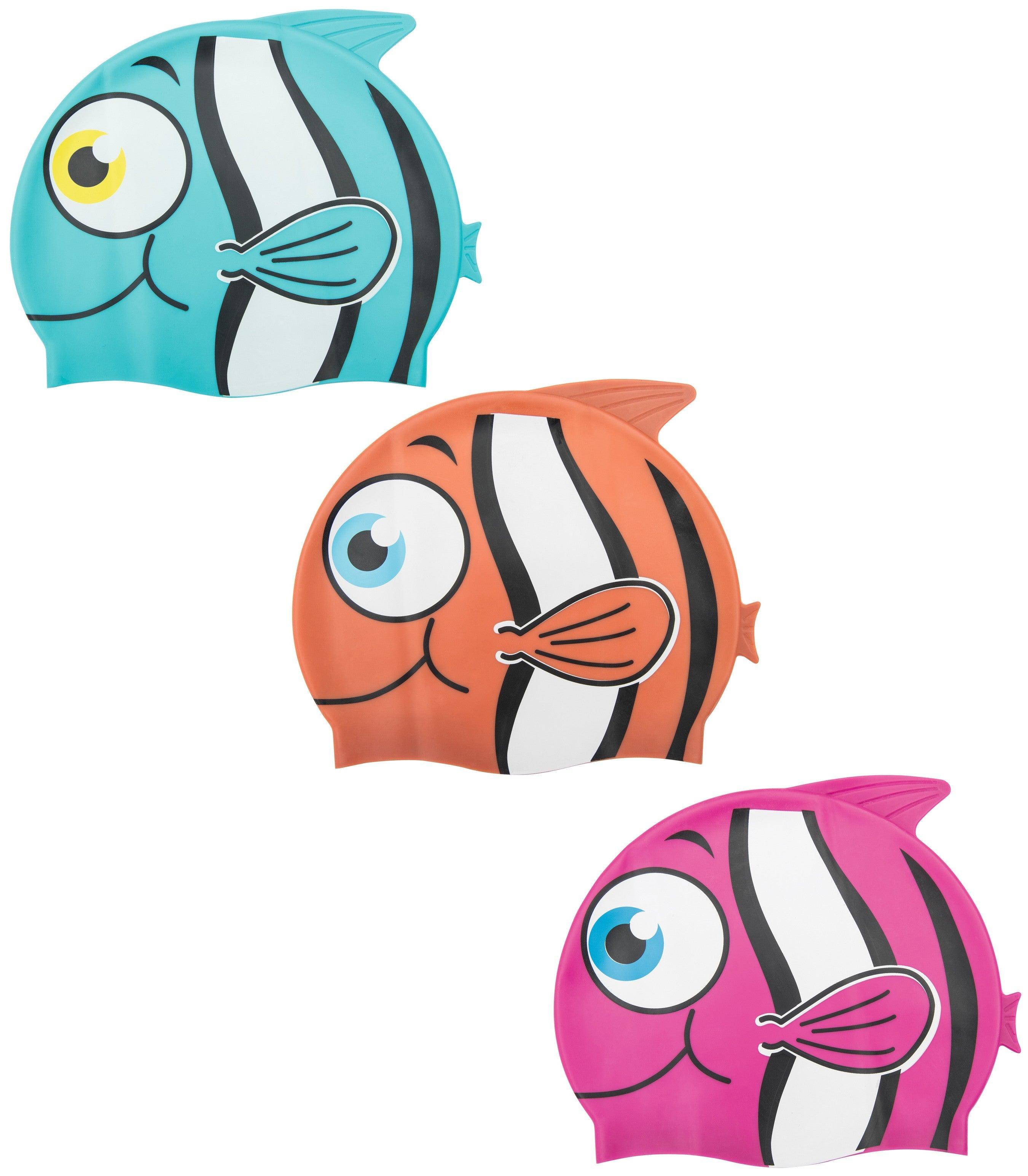 Children's Hydro-Swim Silicone Swim Cap Clownfish Ages 3+ Assorted - Ourkids - Bestway