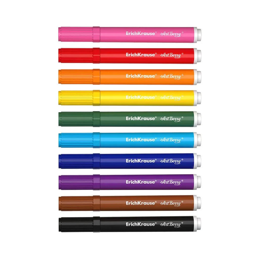 Buy Fabric markers ArtBerry® 10 colors with 3 template cards by Erich