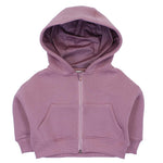 Purple Long-Sleeved Zip-Up Cropped Hoodie - Ourkids - Ourkids