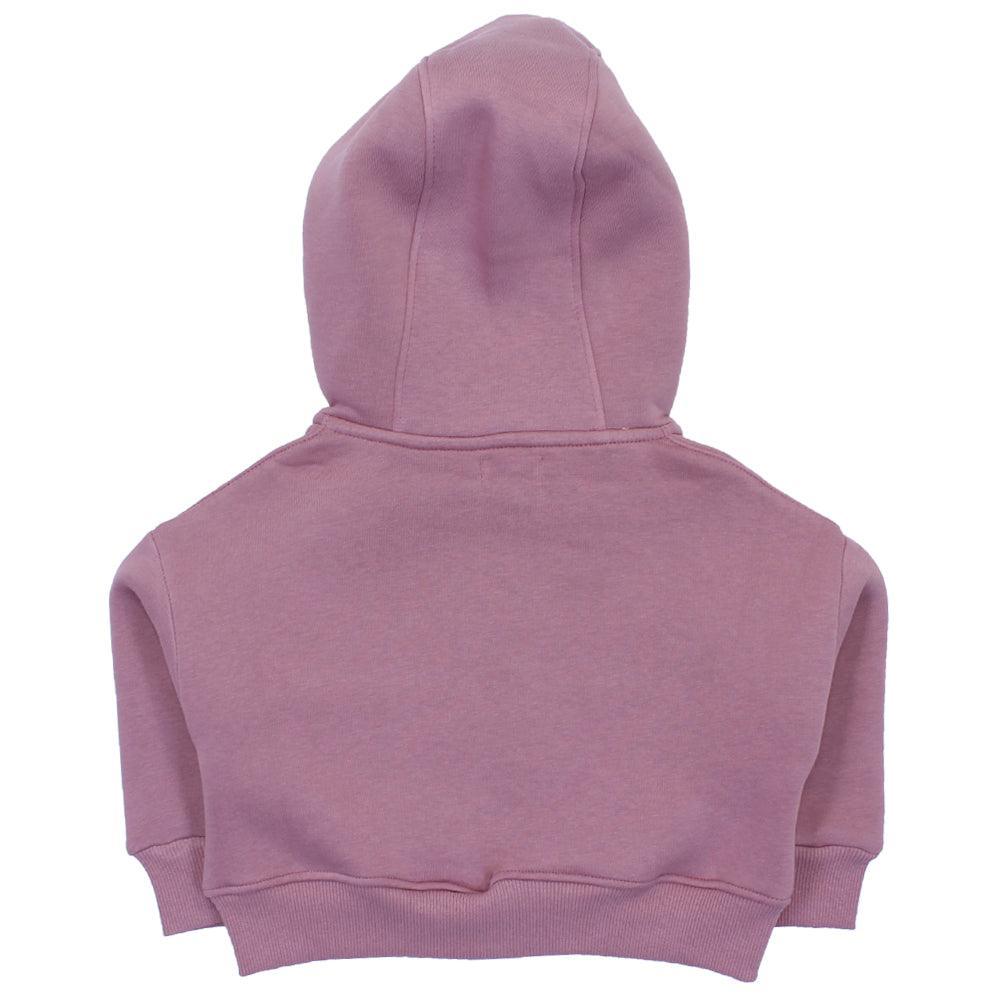 Purple Long-Sleeved Zip-Up Cropped Hoodie - Ourkids - Ourkids