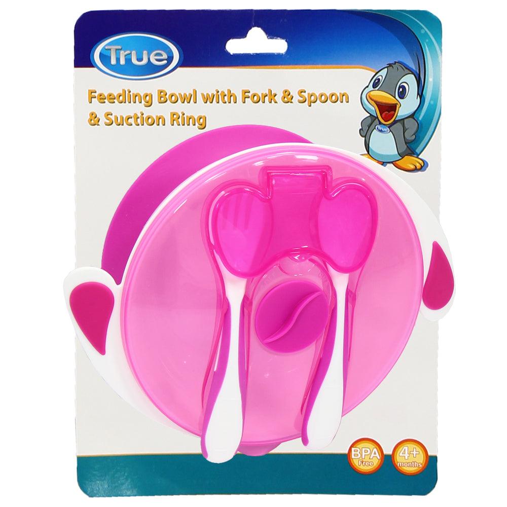 True Feeding Bowl With Fork & Spoon & Suction Ring - Ourkids - True