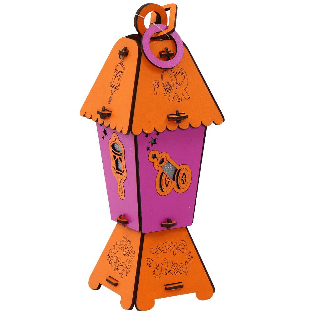 Wooden Fanous Ramadan Medium With Light 2 Colors (Assorted Colors) - Ourkids - Bingo